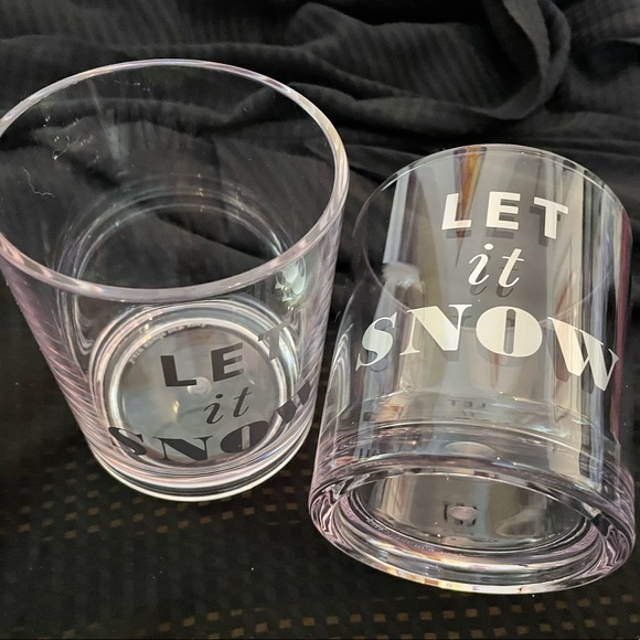 Kate Spade of 2 Winter Holiday “LET IT SNOW” Drinkware glasses New in box NWT - Picture 6 of 10
